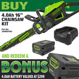 Greenworks CSC404 60V 16" Chainsaw [2007207AU]