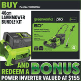 Greenworks 2502807 60V 46cm Lawnmower Bundle Kit [1305907AU]