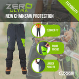 CLOGGER Zero ULTRA Chainsaw Pants  MENS & WOMENS TU73Z Grey/Green