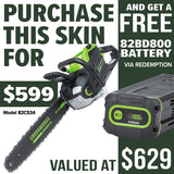 Greenworks 82CS34 82V 20'' 3.4kW Chainsaw [2009207AU]