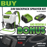 Greenworks BPS302 60V 70PSI 15L Backpack Sprayer [5202307AU]