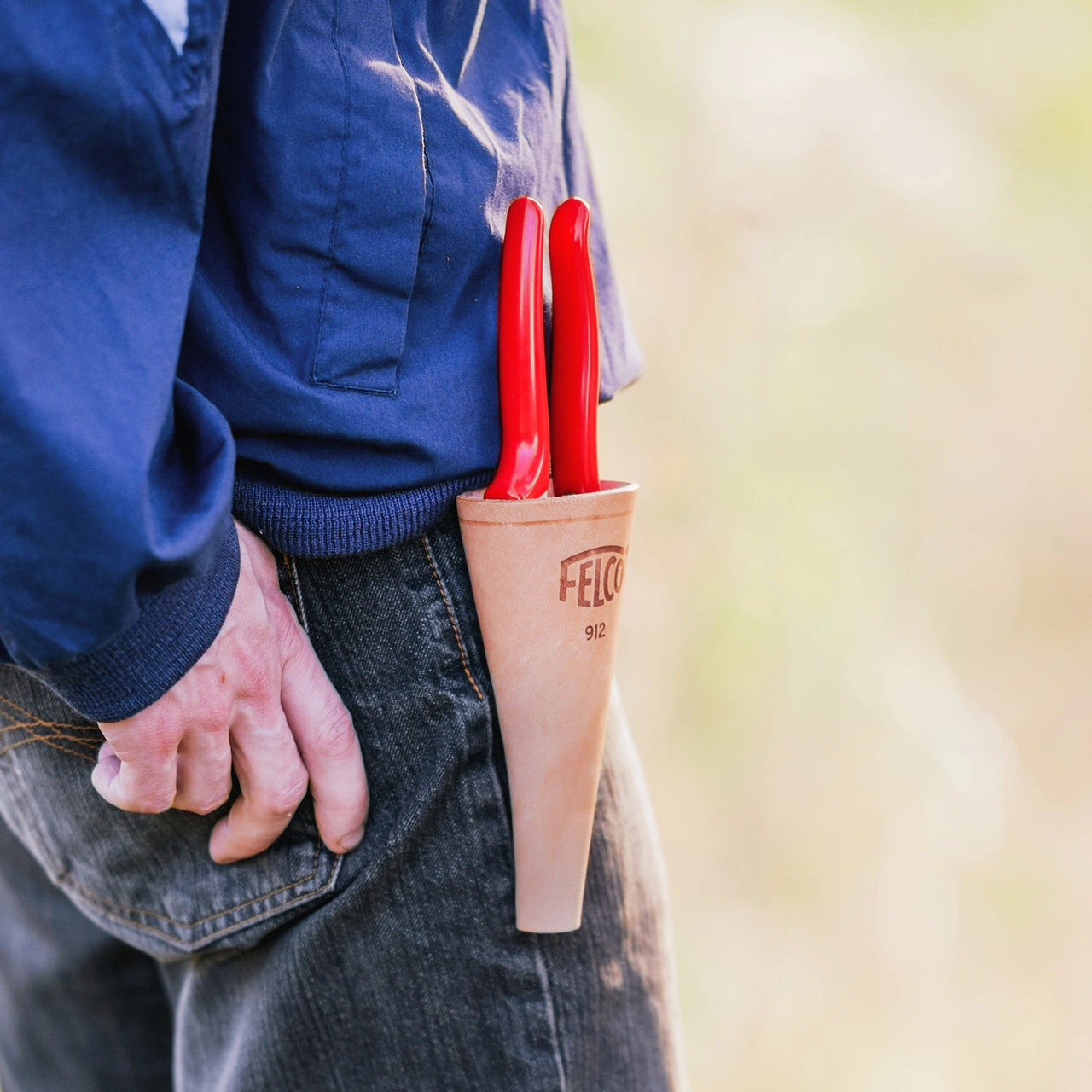 Fodera In Pelle FELCO 912 Con Gancio Per Cintura - Porta Forbici Da Potatura