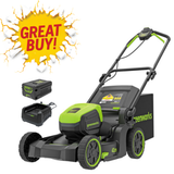 Greenworks 60V Pro 43cm (17in) Brushless Push Lawnmower Kit - Comes with a $279 4Ah Battery and $125 Fast Charger.