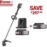 Kress Pro KG160E.9 38cm Cordless Trimmer Kit - KG160E.9 Cordless String Trimmer with 1x KA3000 Battery & 1x KA3713 Charger