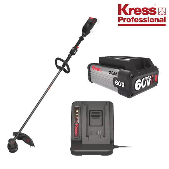 Kress Pro KG160E.9 38cm Cordless Trimmer Kit - KG160E.9 Cordless String Trimmer with 1x KA3000 Battery & 1x KA3713 Charger