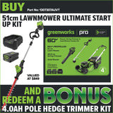 Greenworks LMC420 60V 51cm Lawnmower Ultimate Start Up Kit [1307307AUVT]