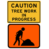 Caution Tree Work in Progress Sign & Men at Work Traffic Sign (Medium & Large) with or without Stands