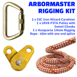 RIGGING KIT - LRV8 P3TA Pulley / ISC Autolock Iron Wizard Carabiner / Husqvarna 14mm 60m Rigging Rope