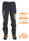 Clogger Zero MENS & WOMENS Generation 2 Chainsaw Trousers - Green & Orange Flash