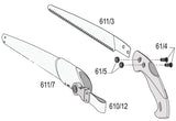 FELCO 611 pull-stroke pruning saw & scabbard  (Blade & Promo)