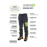 Clogger Zero MENS & WOMENS Generation 2 Chainsaw Trousers - Green & Orange Flash