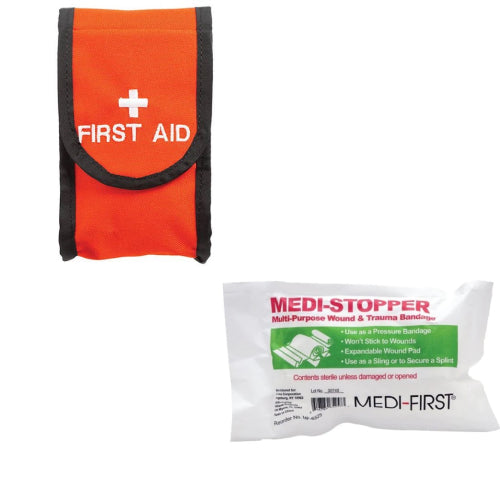 Weaver First Aid Pouch Bag with optional Medi-Stopper Blood Stopper Wound Dressing